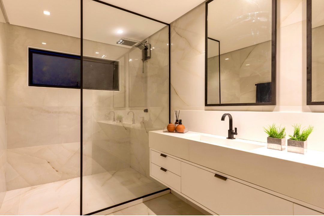 Sparkling clean modern bathroom