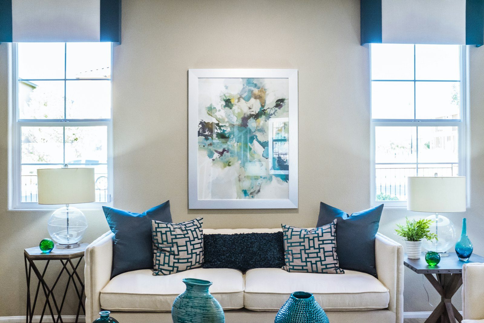 Bright, freshly cleaned coastal living room in Wilmington, NC